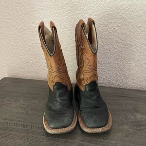 Cody James Kids Black and Brown Cowboy Western Boots